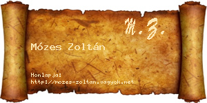 Mózes Zoltán névjegykártya